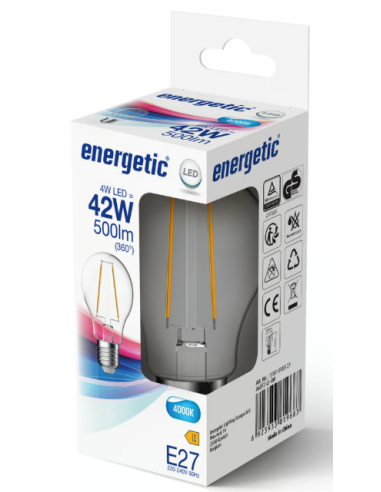 Lâmpada A60|E27|4000K|4W|500lm