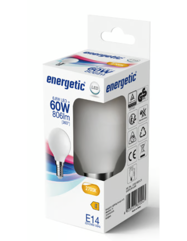 Lâmpada G45|E14|2700K|6.8W|806lm