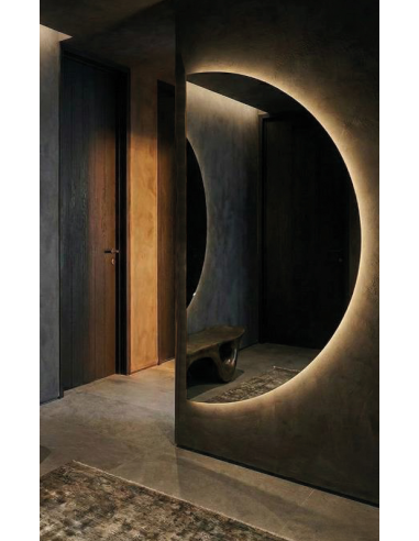 Espelho Clair (1/2 circulo) com luz...