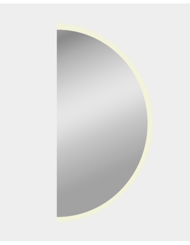 Espelho Clair (1/2 circulo) com luz...