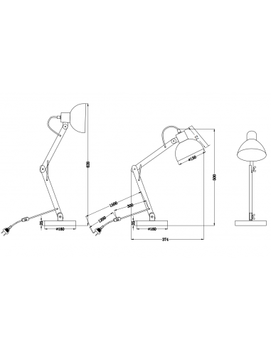 Candeeiro de secretária KIMI branco Trio