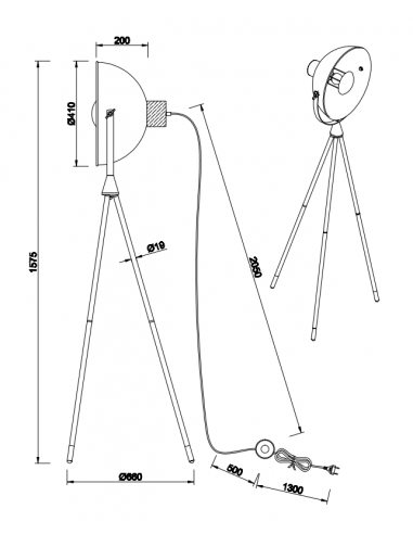 Candeeiro de pé DELHI Trio