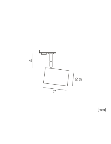 Foco p/calha MIRA preto LUMITEK