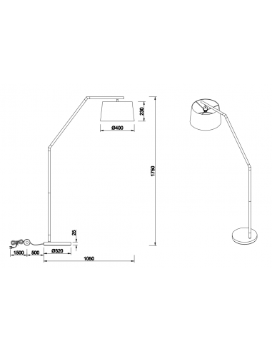 Candeeiro de pé TRACY preto Trio