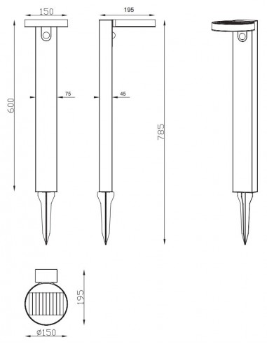 Candeeiro de chão exterior solar...