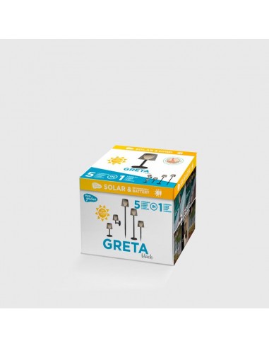 Candeeiro solar GRETA preto New Garden