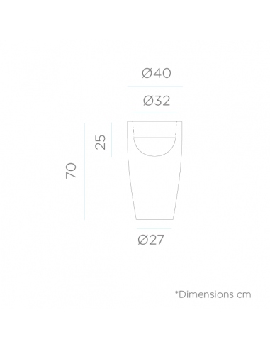 Vaso redondo opaco BAMBU 70 New Garden