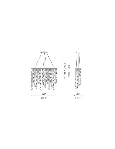 Suspensão RAIN SP5 Ideal lux Suspensão RAIN SP5 Ideal lux
