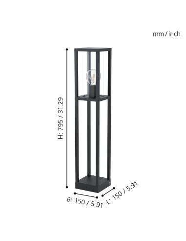 Candeeiro de pé CASCINETTA preto Eglo