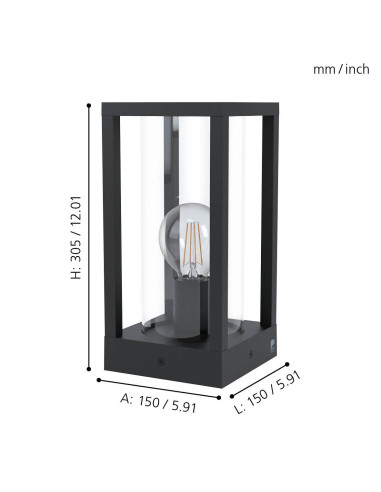 Pilar CASCINETTA preto Eglo