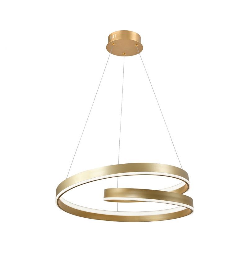 Suspensão dourada LED Capri 60 cm