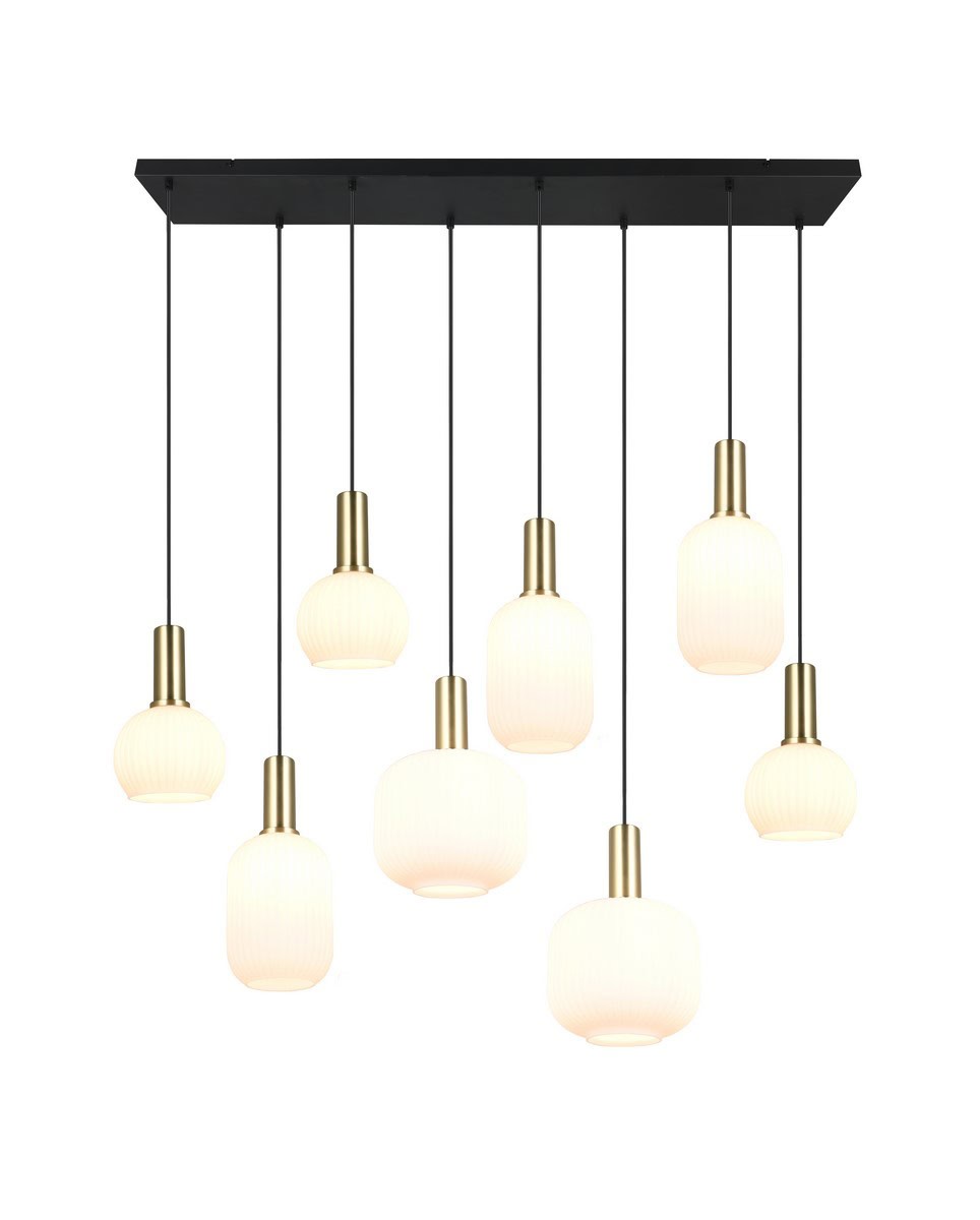 Suspensão DIVA com vidros opalinos 8*E27