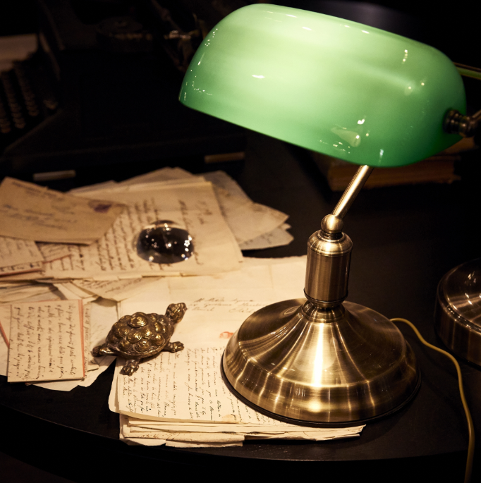 Candeeiro de mesa LAWYER TL1 dourado Ideal lux